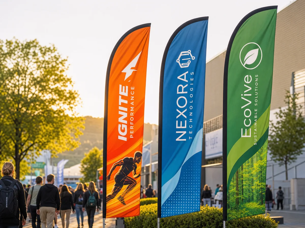 Wind Banners personalizados em diferentes ambientes